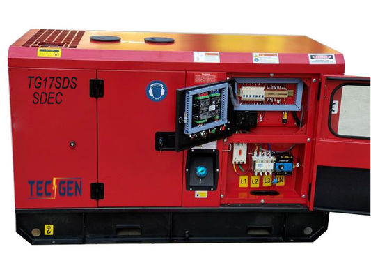 15kVA Diesel Generator Set With Silent Enclosed Canopy Equipped With Built In ATS